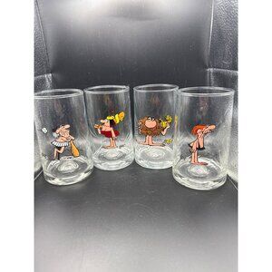4 Vintage Arby’s Issue 1981 B. C. Ice Age collector glasses 16 Ounce